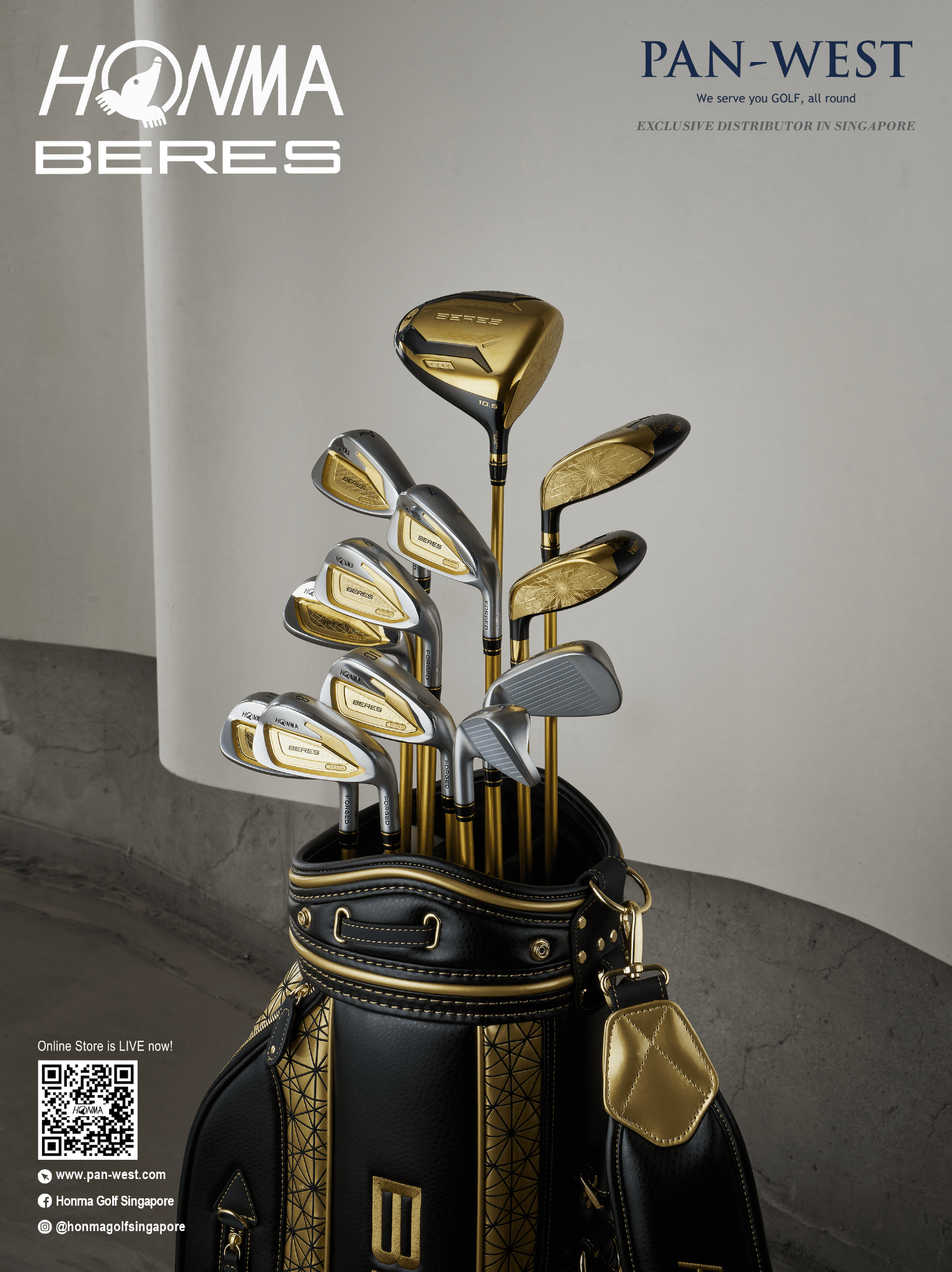 A collection of golf clubs are displayed in a black bag. AI generated content