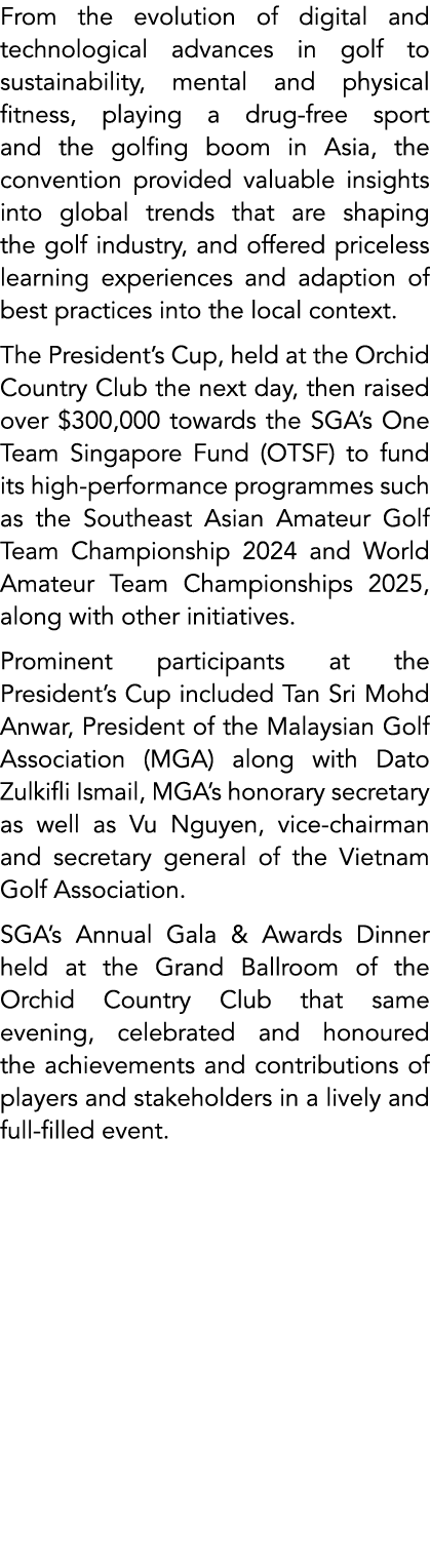 From the evolution of digital and technological advances in golf to sustainability, mental and physical fitness, play...