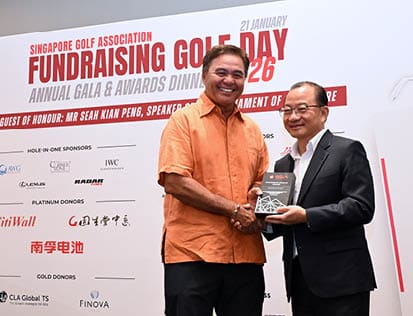 Two men are standing in front of a large sign, one of them holding an award. AI generated content