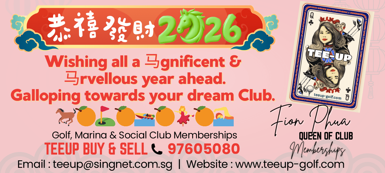 A poster advertising a golf club with a picture of a woman and the words “Wishing all a gratifying year ahead. Glorious year ahead. Galloping towards your dream club." AI generated content